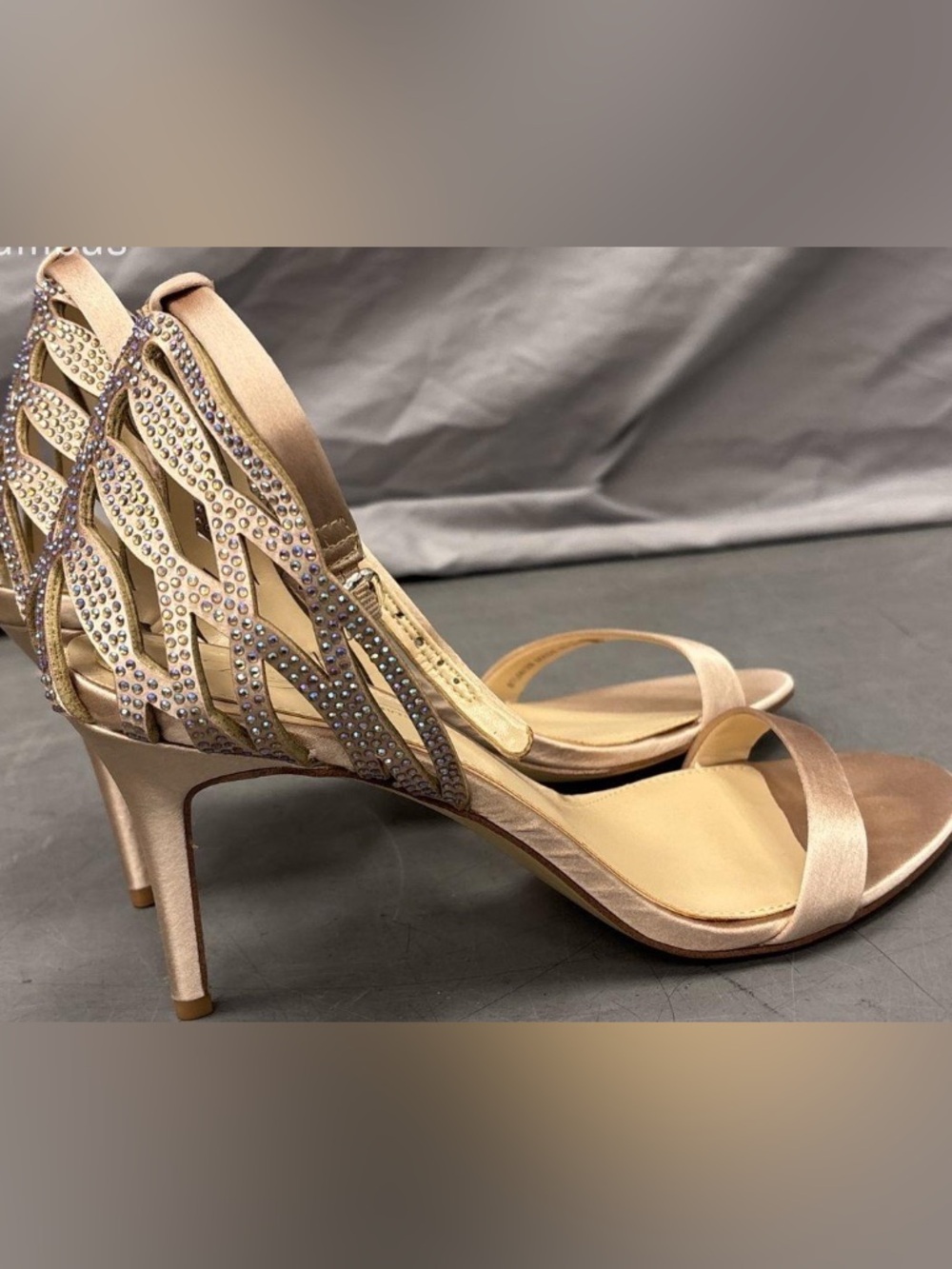 Vince Camuto Blush- Rose- Gold Rhinestone Cutout Stiletto Heels. Sexy & romantic
